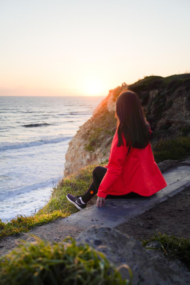 Person enjoy sunset