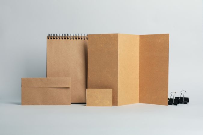 Mockup business brand template on light gray background, space for text