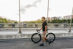 Man walking with bike