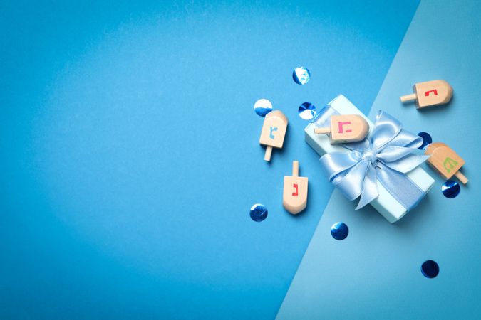 Concept of Jewish holiday, Hanukkah, space for text