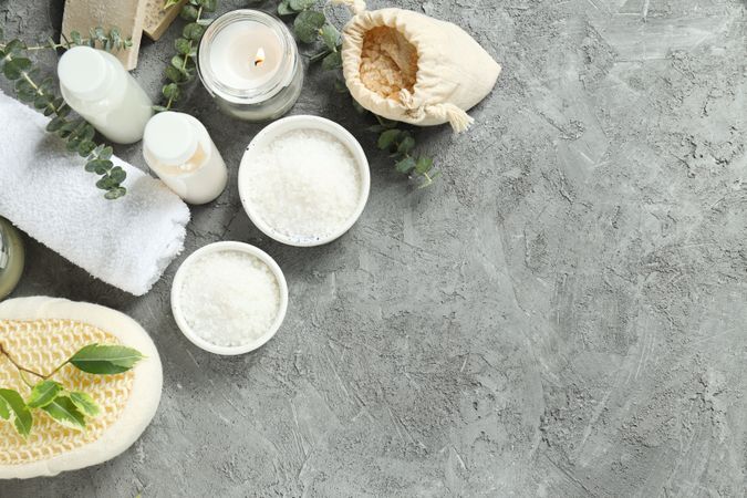 Sea salt, concept of spa and self care