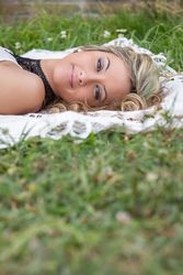 woman relaxing on the grass