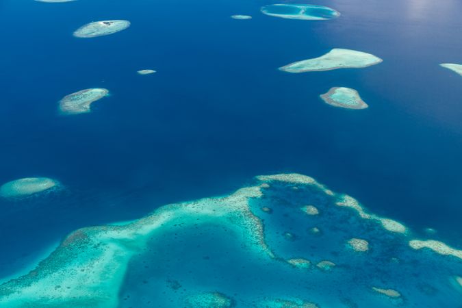 An archipelago of small islands in the Maldives