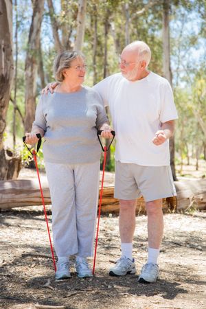 Happy Couple Exercising Outside Together