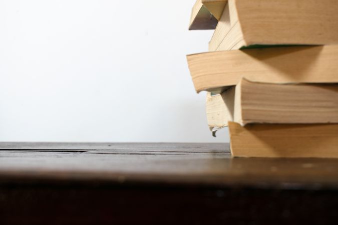 Stack of books with copy space