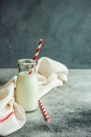 Bottle of milk on counter