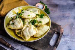 Ukrainian vareniki with potato