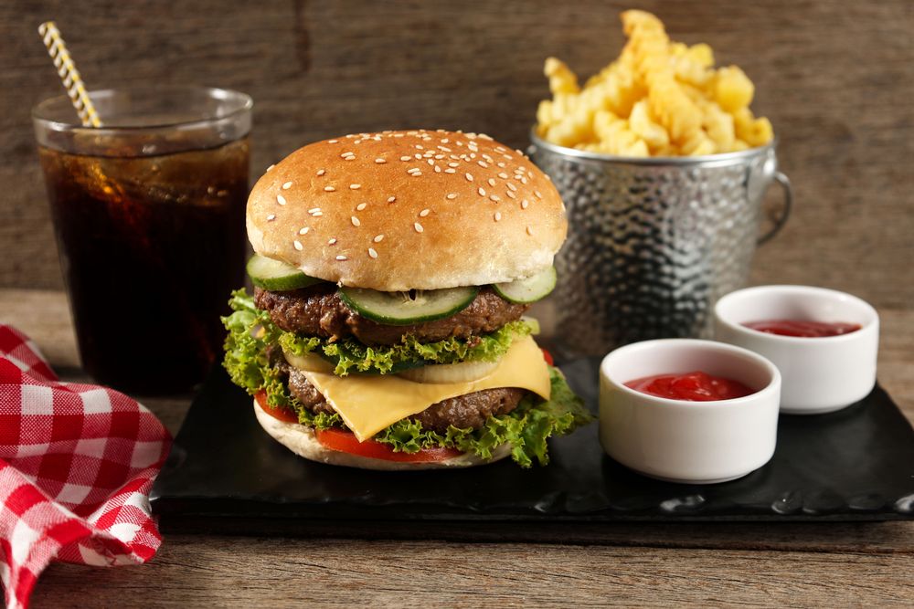 Burger, Fries, and Cola