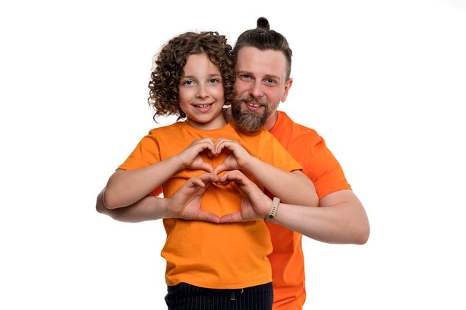 Family portrait dad and daughter