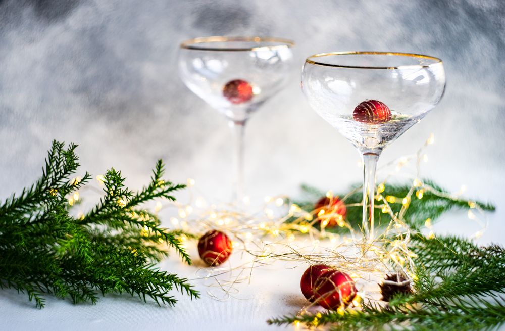 Champagne glass and decoration