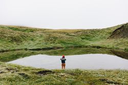 Man looking over the water