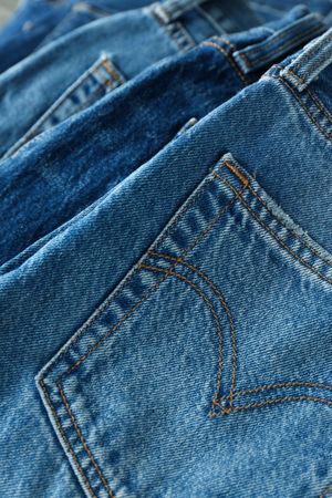 Pockets on jeans close-up