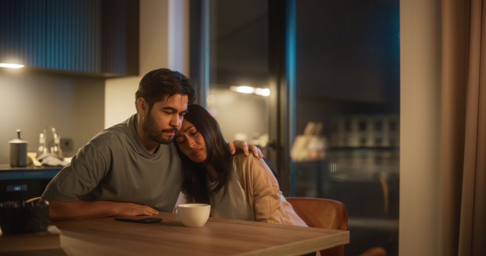 Healthy Relationship Concept: Couple Working Through Problems Together by Communicating