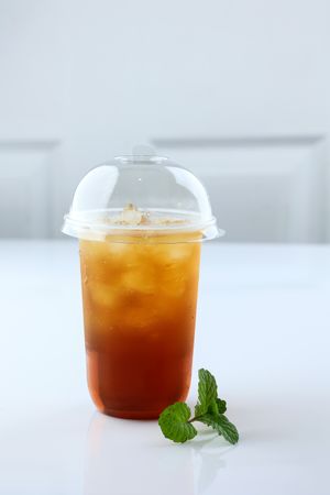Ice Tea on Plastic Cup