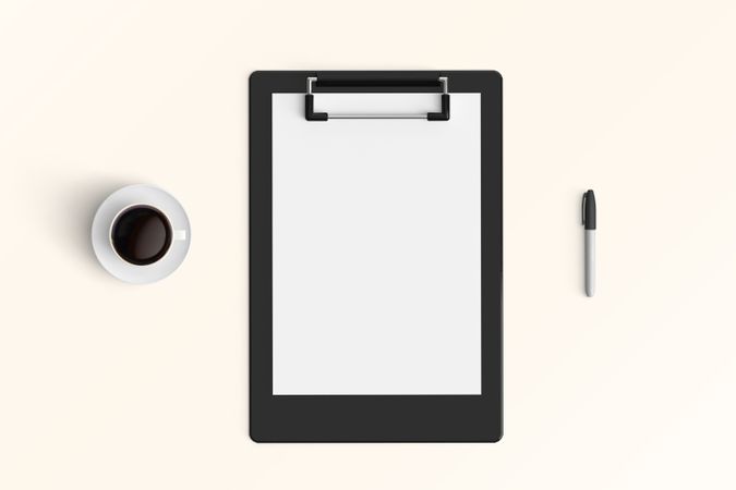 Modern workspace with  copy space on color background