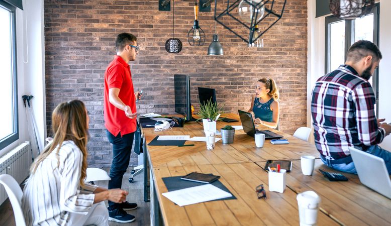 Coworkers arguing in the office