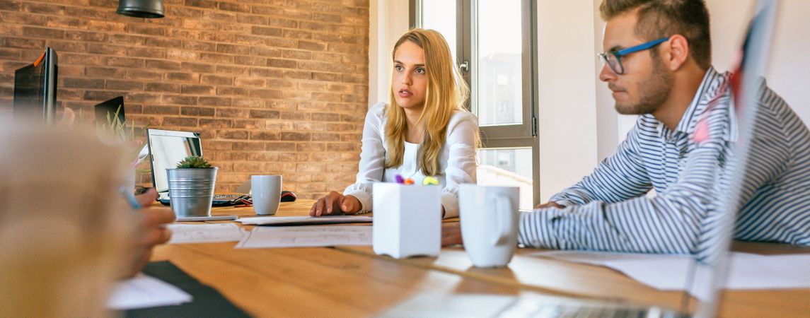 Business people disagree in a business meeting in the office