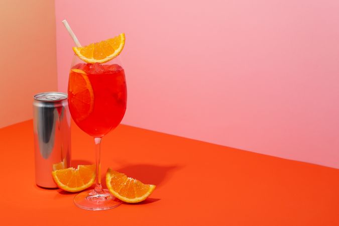 Italian Spritz, delicious summer cocktail, space for text