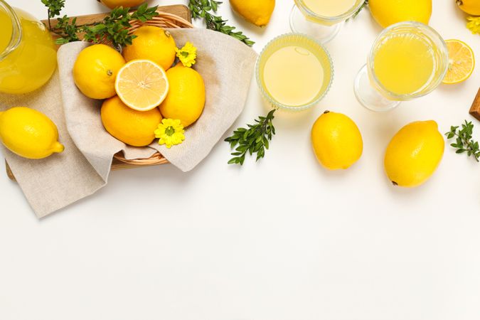 Concept of fresh summer drink - Limoncello cocktail