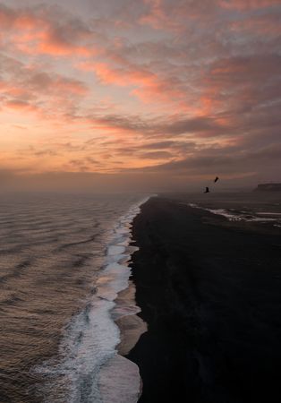 Icelandic beach at sunset