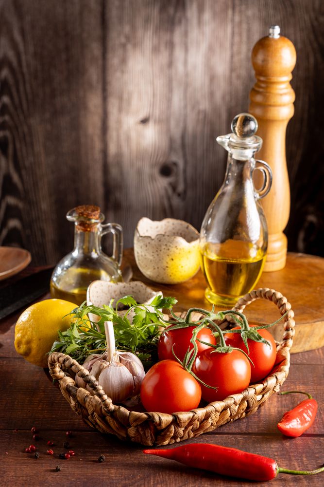 Ingredients for cooking on the table