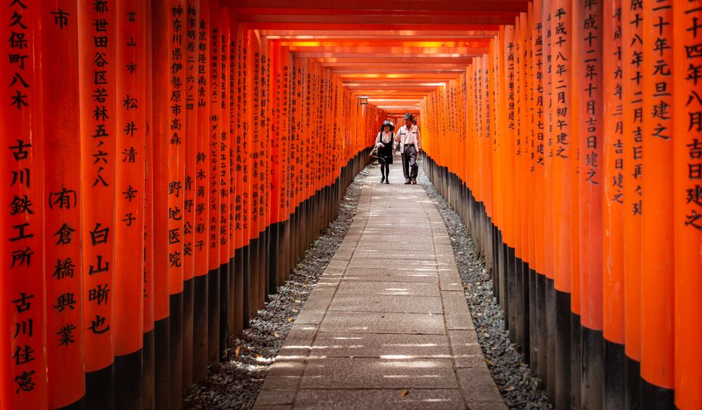 Japan - May, 10 2013: People walking in narrow passage