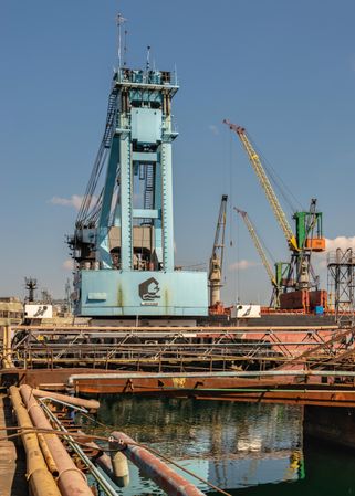 Shipyard at the seaport in Chernomorsk, Ukraine