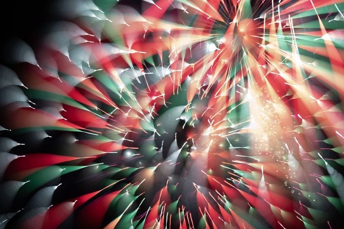 Bright fireworks on night sky