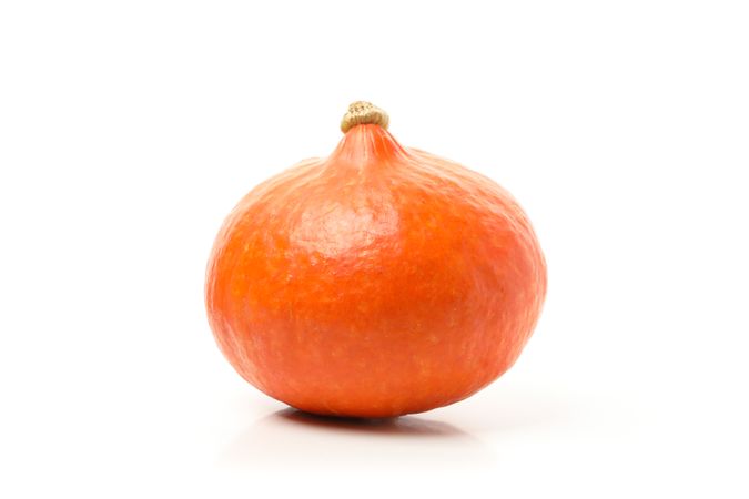 One orange pumpkin isolated on blank background