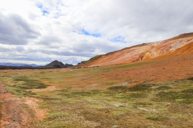 Geothermal area showing colorful rhyolite mountains in iceland