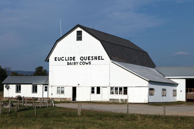 The Euclide Quesil "dairy cow barn" outside Middlebury, Vermont