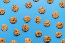 Chocolate chip cookies background