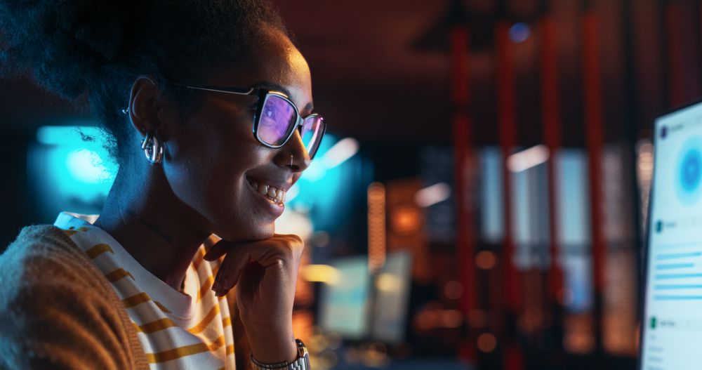 Portrait of Black Female Working in Creative Agency, Implementing Modern Business Strategy for Clients.