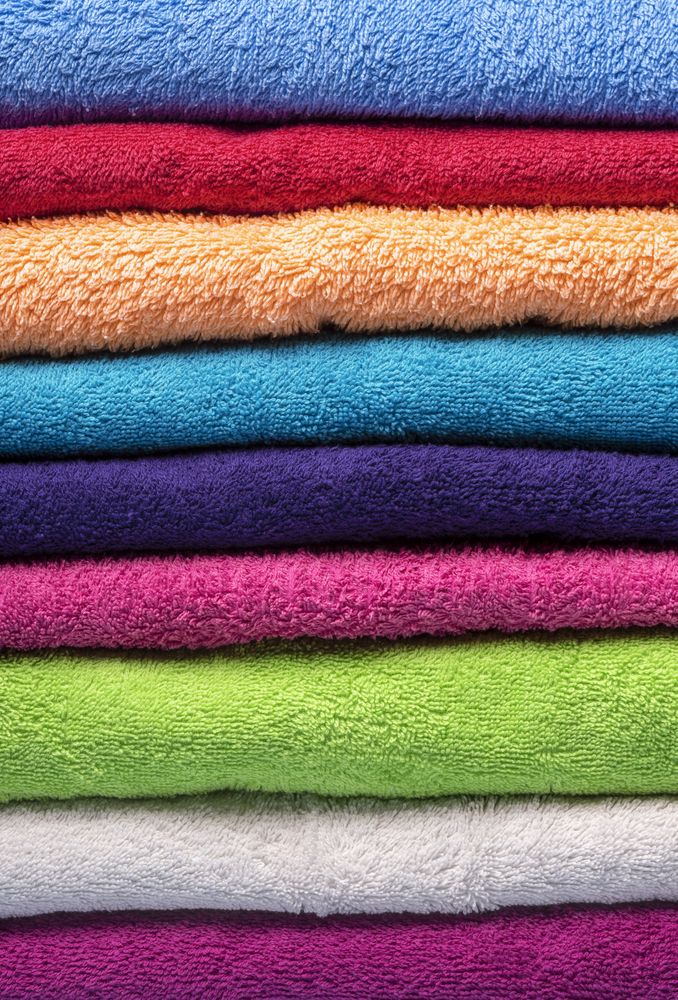Stack of colorful clean towels