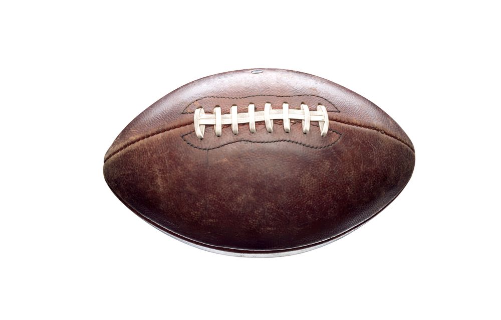 American Football on Plain Background