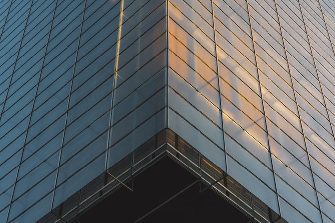 Part of building with light on floors