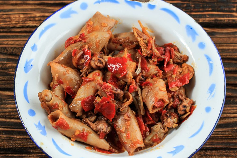 Indonesian salted squid dish