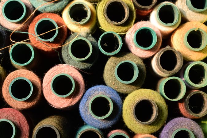 Colorful spools for sewing machine