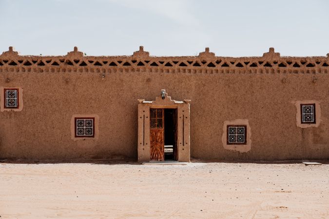 Traditional Arab houses on town street
