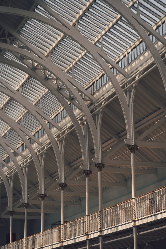 Building architecture glass ceiling
