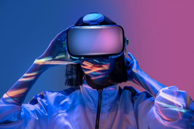 Woman in VR headset