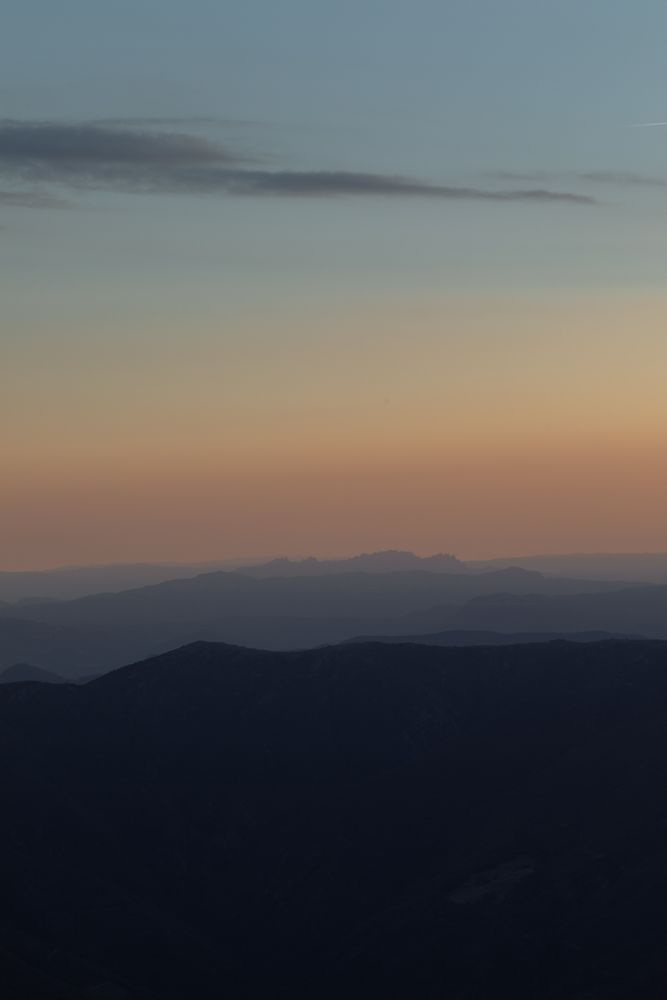 Beautiful bright sunset in mountains