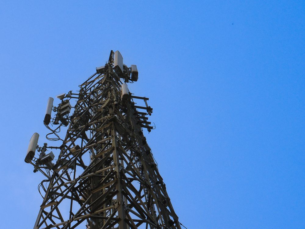 Electric tower and blue sky