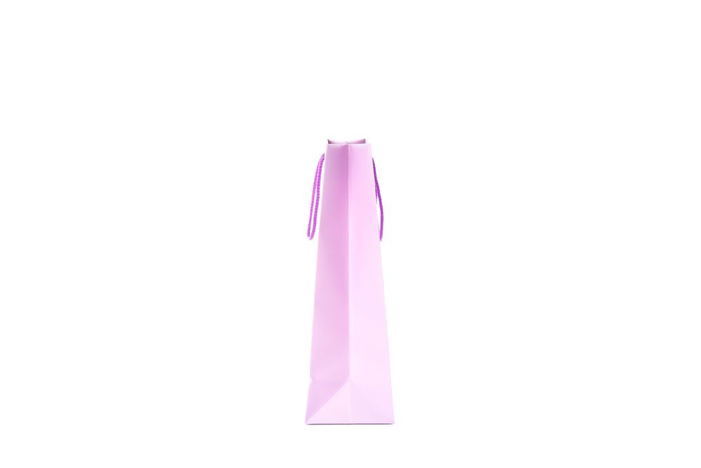 Purple paper bag isolated on blank background