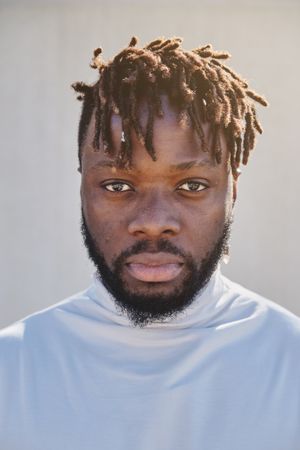 Black bearded male in studio