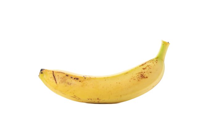 Banana cluster isolated on light background. Fresh fruit