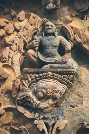 Damaged ornament on old temple