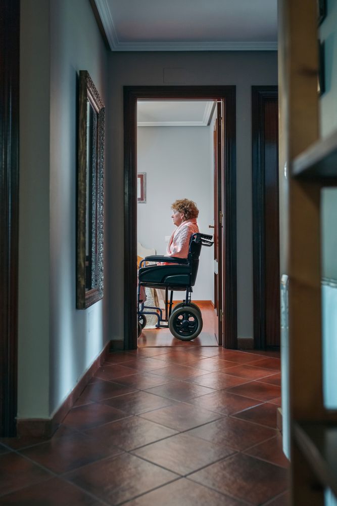 Woman in wheelchair