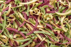 Tricolor pasta above view