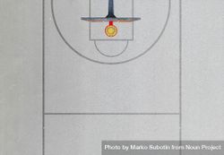 A photo of a minimal basketball field seen from the above 4AkmQ0